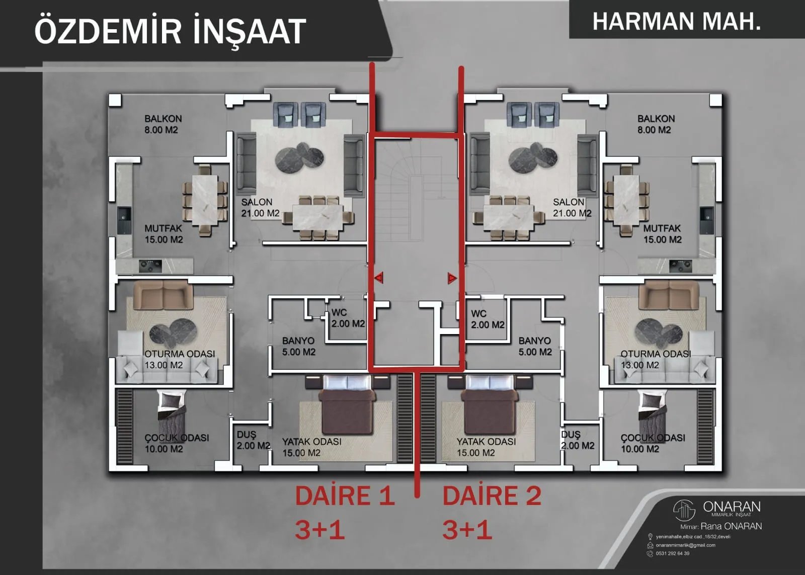 DEVELİ POLAT GAYRİMENKUL-HARMAN MAH. TOPRAKTAN SATILIK LÜX DAİRELER